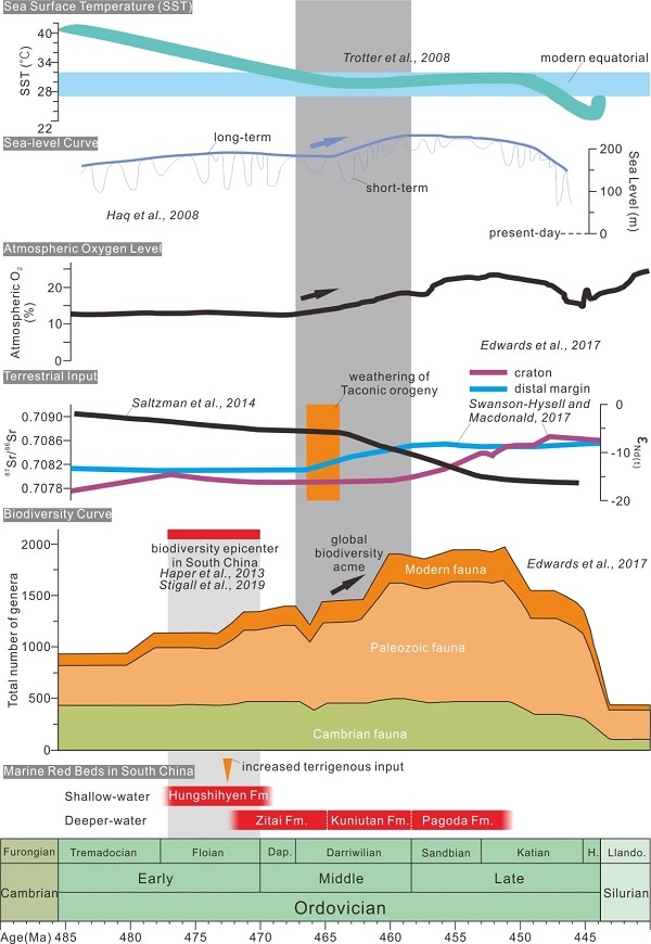 New study of Ordovician marine red beds from the marginal Yangtze Platform, South China